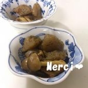 こんにゃくとキノコのおかか醤油炒め✿